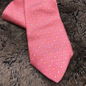 Ferragamo pink tie print flags and gancho